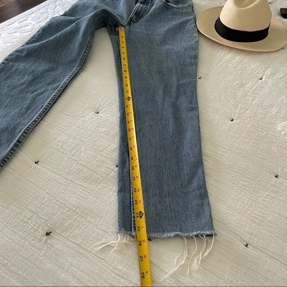 RARE Levi’s 505 crop high rise orange tab jeans size 24 - 25 - Picture 8 of 11